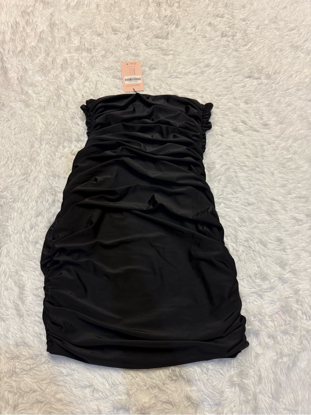 Oh Polly Socorra Ruched Hardware Detail Strapless Mini Dress in Black - Picture 14 of 16